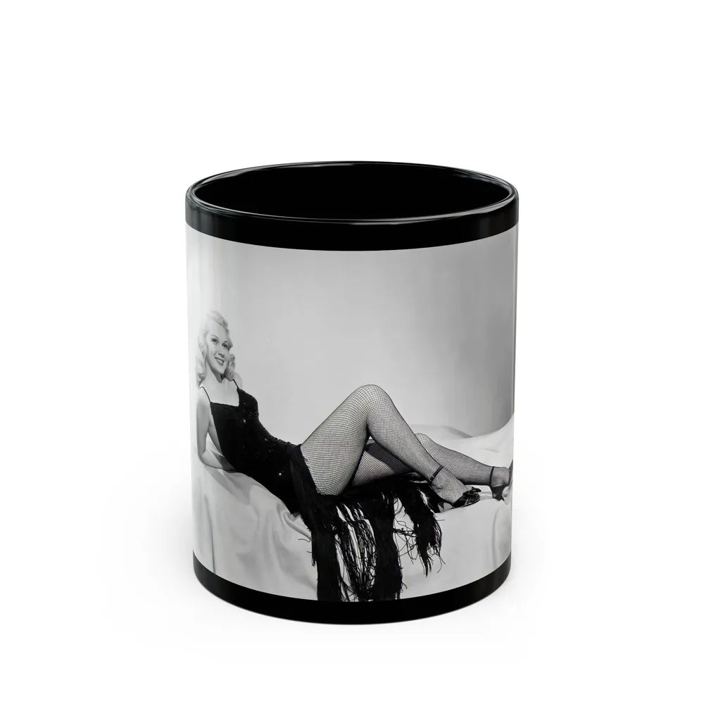 Adele Jergens #44 (Vintage Female Icon) Black Coffee Mug-11oz-Go Mug Yourself