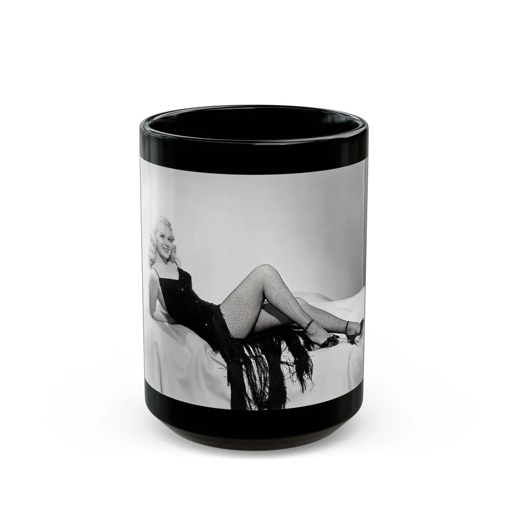 Adele Jergens #44 (Vintage Female Icon) Black Coffee Mug-15oz-Go Mug Yourself