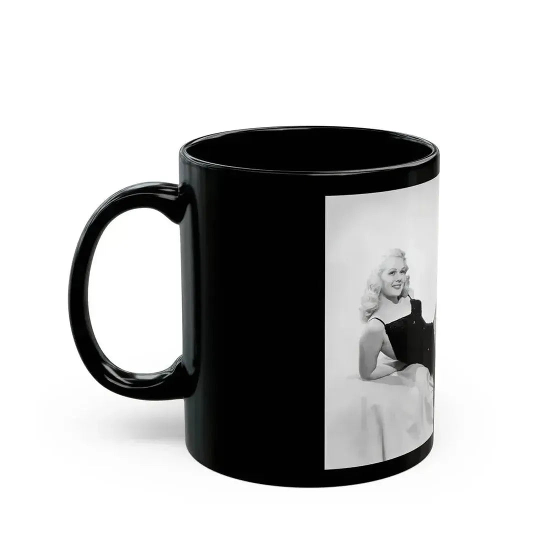 Adele Jergens #44 (Vintage Female Icon) Black Coffee Mug - Go Mug Yourself