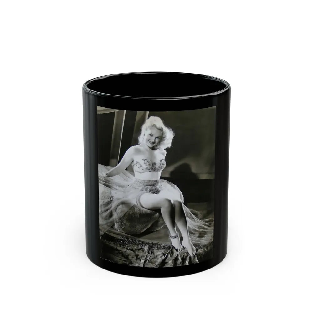 Adele Jergens #47 (Vintage Female Icon) Black Coffee Mug-11oz-Go Mug Yourself