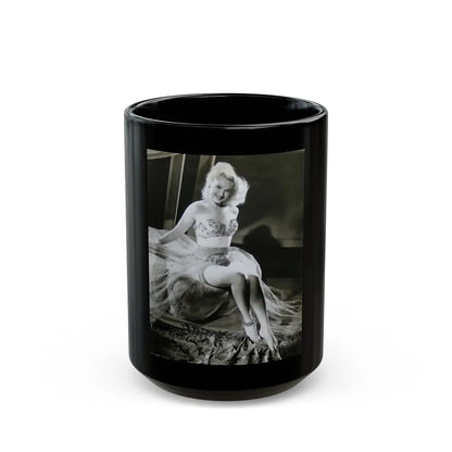 Adele Jergens #47 (Vintage Female Icon) Black Coffee Mug-15oz-Go Mug Yourself