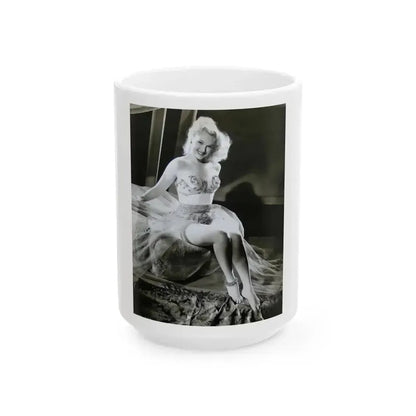 Adele Jergens #47 (Vintage Female Icon) White Coffee Mug 15oz - Go Mug Yourself