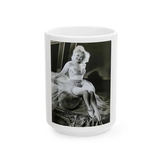 Adele Jergens #47 (Vintage Female Icon) White Coffee Mug 15oz - Go Mug Yourself