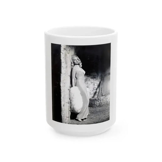 Adele Jergens #48 (Vintage Female Icon) White Coffee Mug 15oz - Go Mug Yourself
