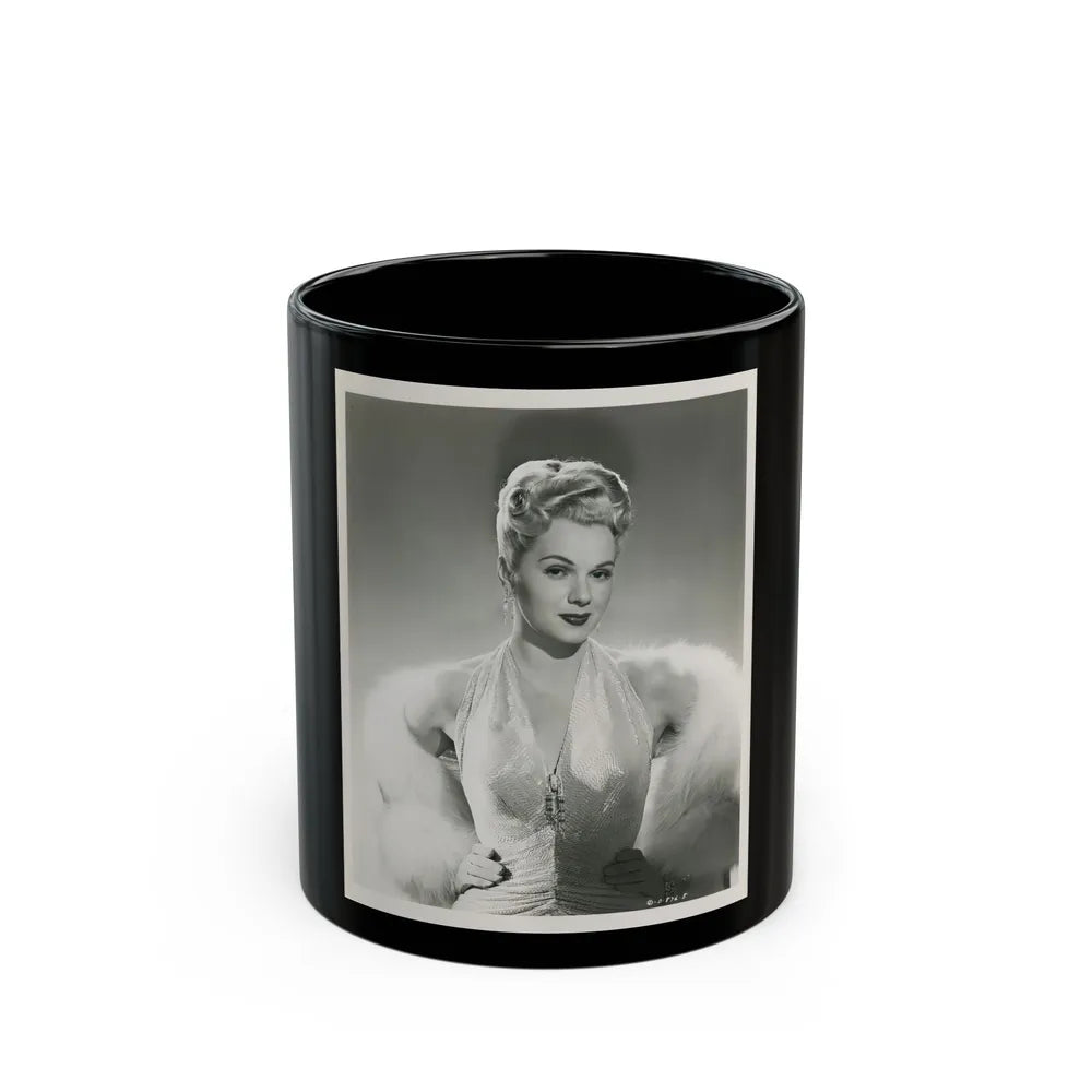 Adele Jergens #49 (Vintage Female Icon) Black Coffee Mug-11oz-Go Mug Yourself