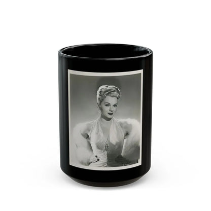 Adele Jergens #49 (Vintage Female Icon) Black Coffee Mug-15oz-Go Mug Yourself