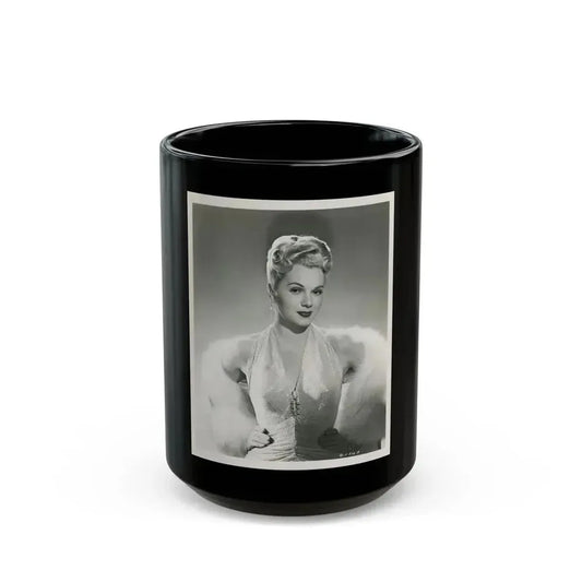 Adele Jergens #49 (Vintage Female Icon) Black Coffee Mug 15oz - Go Mug Yourself