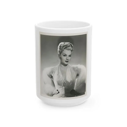 Adele Jergens #49 (Vintage Female Icon) White Coffee Mug-15oz-Go Mug Yourself