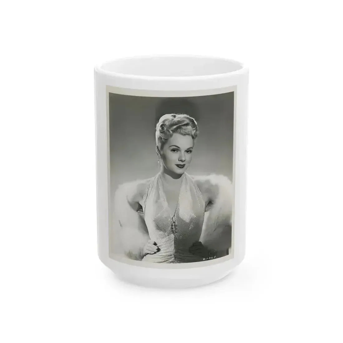 Adele Jergens #49 (Vintage Female Icon) White Coffee Mug 15oz - Go Mug Yourself