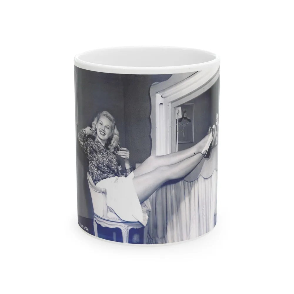 Adele Jergens #50 (Vintage Female Icon) White Coffee Mug-11oz-Go Mug Yourself