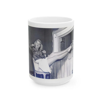 Adele Jergens #50 (Vintage Female Icon) White Coffee Mug-15oz-Go Mug Yourself