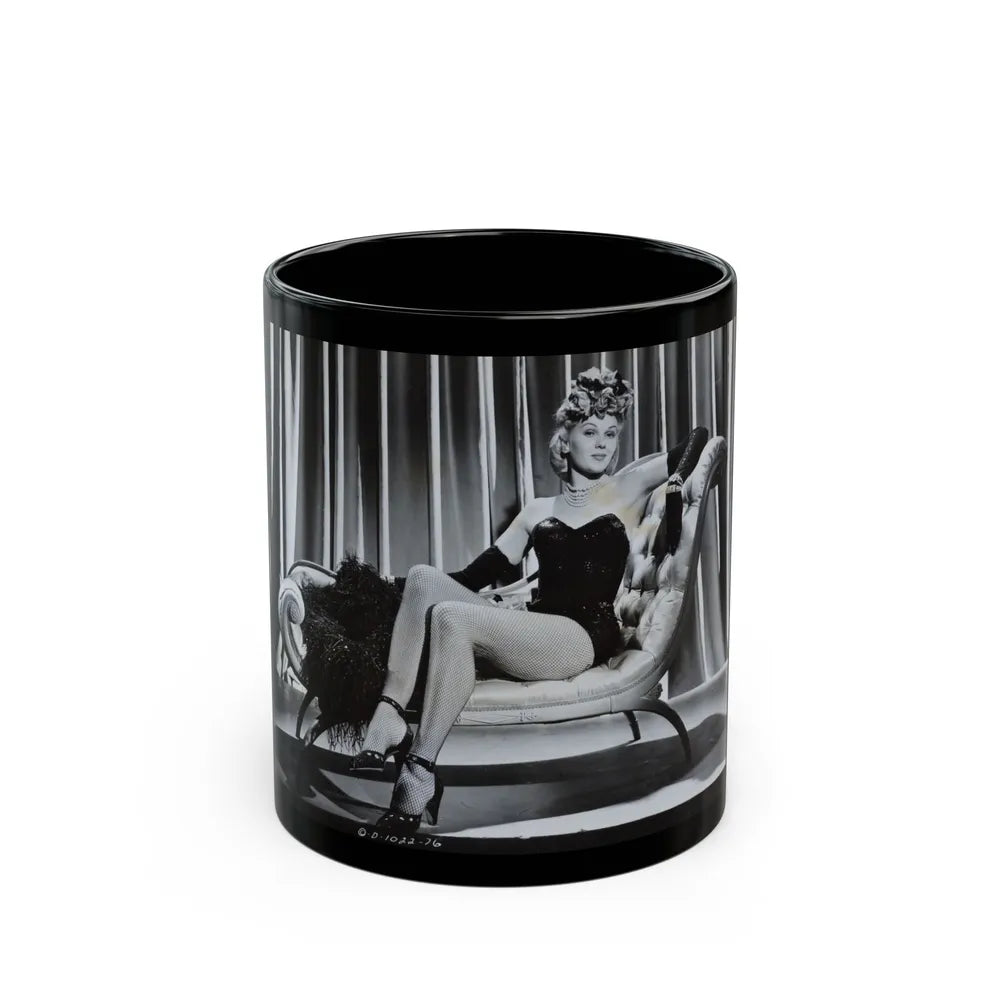 Adele Jergens #63 (Vintage Female Icon) Black Coffee Mug-11oz-Go Mug Yourself