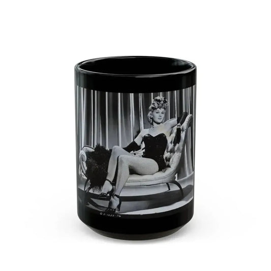 Adele Jergens #63 (Vintage Female Icon) Black Coffee Mug 15oz - Go Mug Yourself