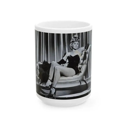 Adele Jergens #63 (Vintage Female Icon) White Coffee Mug 15oz - Go Mug Yourself