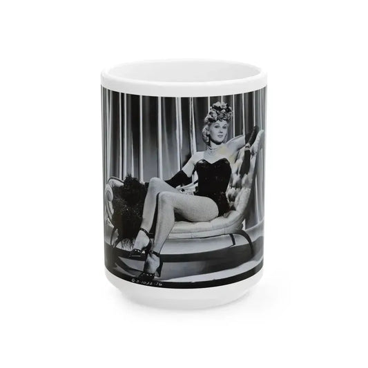 Adele Jergens #63 (Vintage Female Icon) White Coffee Mug 15oz - Go Mug Yourself