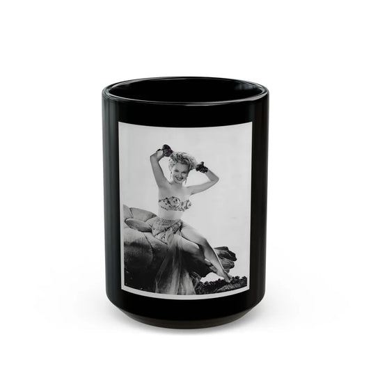 Adele Jergens #68 (Vintage Female Icon) Black Coffee Mug-15oz-Go Mug Yourself