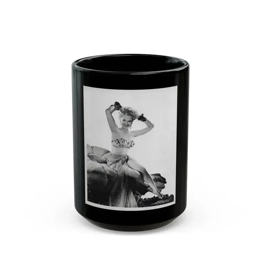 Adele Jergens #68 (Vintage Female Icon) Black Coffee Mug 15oz - Go Mug Yourself
