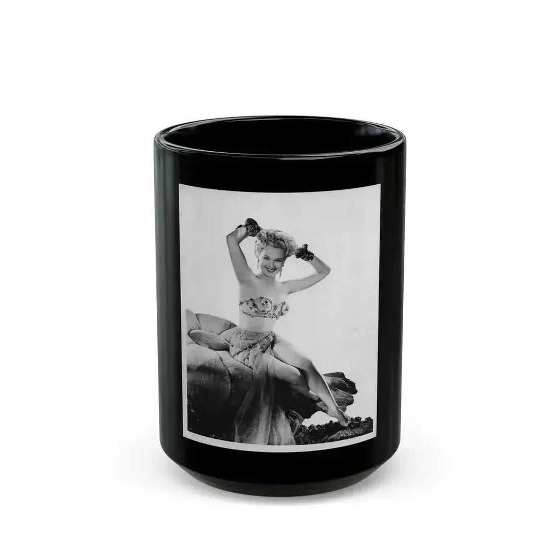 Adele Jergens #68 (Vintage Female Icon) Black Coffee Mug - Go Mug Yourself