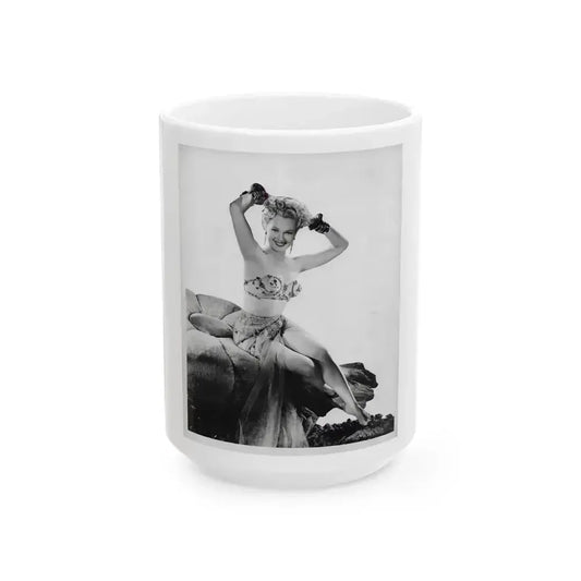 Adele Jergens #68 (Vintage Female Icon) White Coffee Mug 15oz - Go Mug Yourself