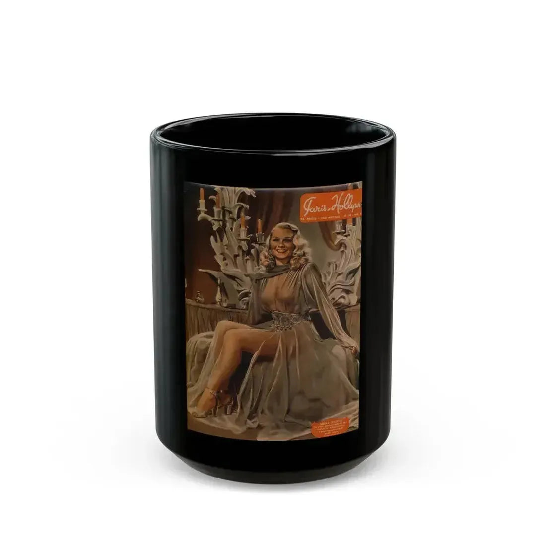 Adele Jergens #74 - Mag. Cover (Vintage Female Icon) Black Coffee Mug 15oz - Go Mug Yourself