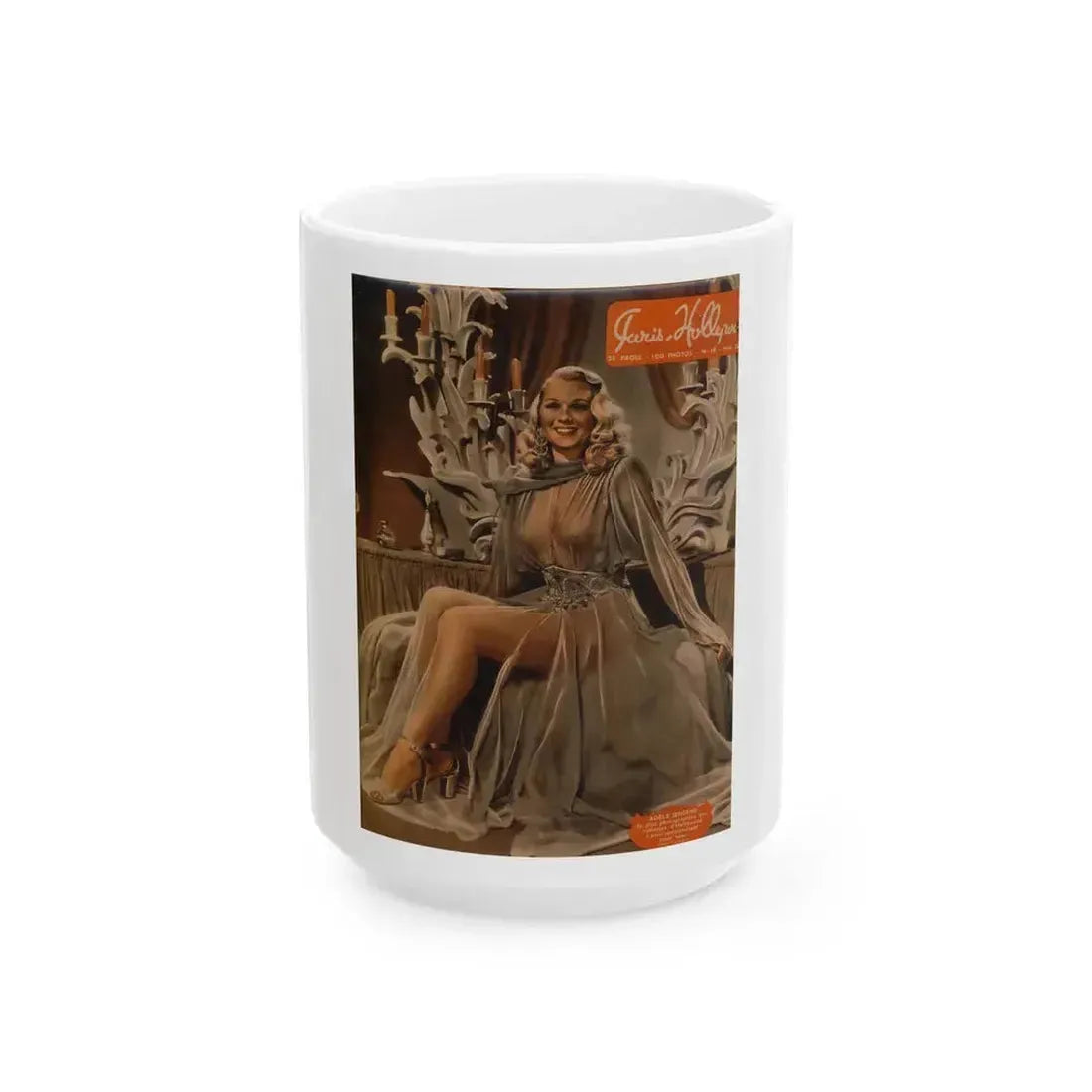 Adele Jergens #74 - Mag. Cover (Vintage Female Icon) White Coffee Mug 15oz - Go Mug Yourself