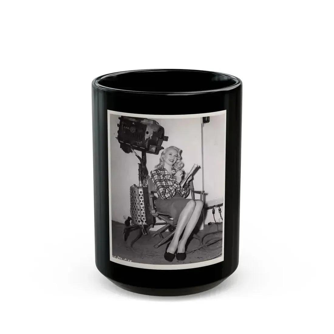 Adele Jergens #82 (Vintage Female Icon) Black Coffee Mug 15oz - Go Mug Yourself
