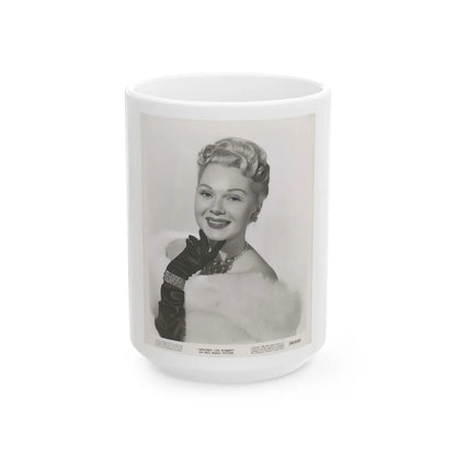 Adele Jergens #84 (Vintage Female Icon) White Coffee Mug-15oz-Go Mug Yourself