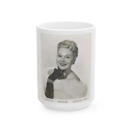 Adele Jergens #84 (Vintage Female Icon) White Coffee Mug 15oz - Go Mug Yourself