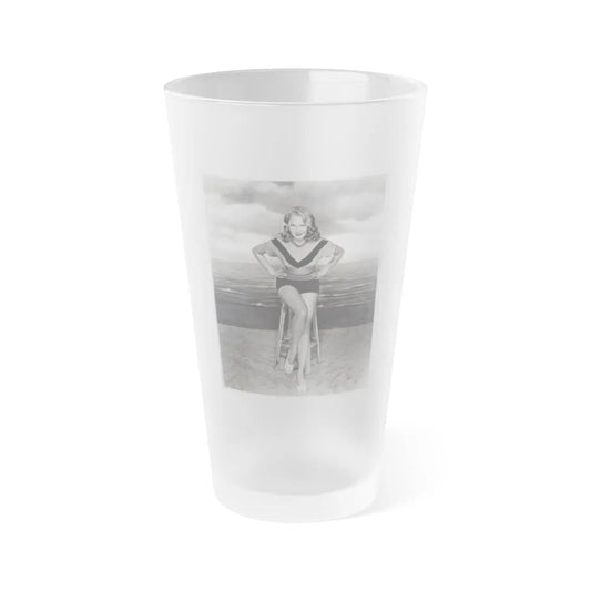 Adele Jergens #85 (Vintage Female Icon) Frosted Pint Glass 16oz-16oz-Frosted-Go Mug Yourself