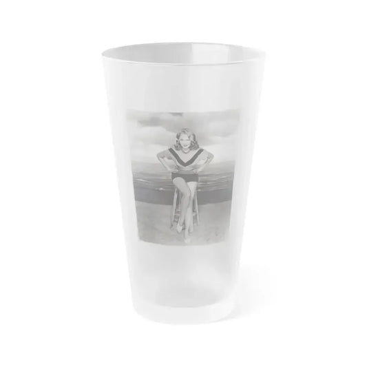 Adele Jergens #85 (Vintage Female Icon) Frosted Pint Glass 16oz 16oz Frosted - Go Mug Yourself