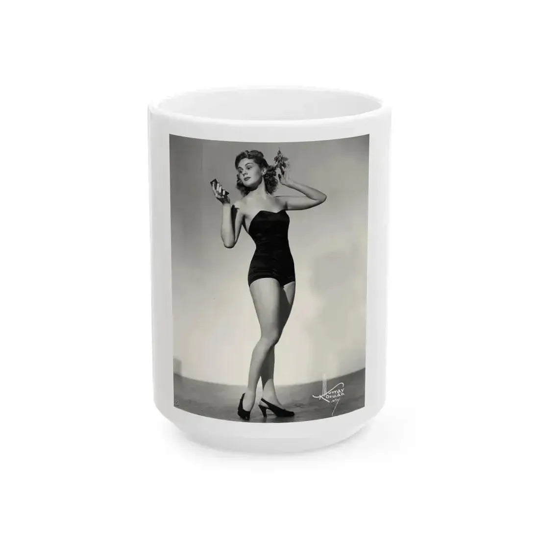 Adele Jergens #96 (Vintage Female Icon) White Coffee Mug 15oz - Go Mug Yourself