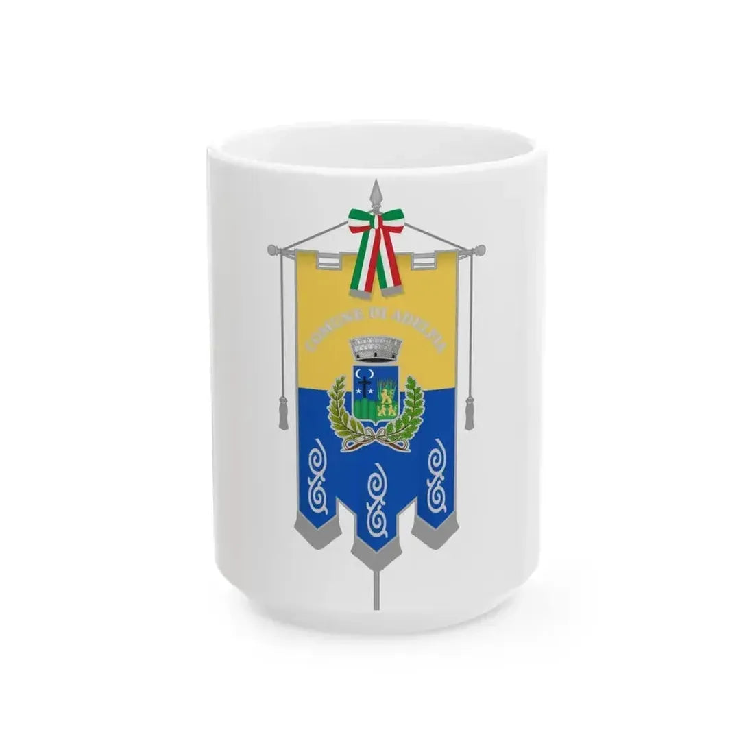 Adelfia-Gonfalone (Italy) White Coffee Mug 15oz - Go Mug Yourself