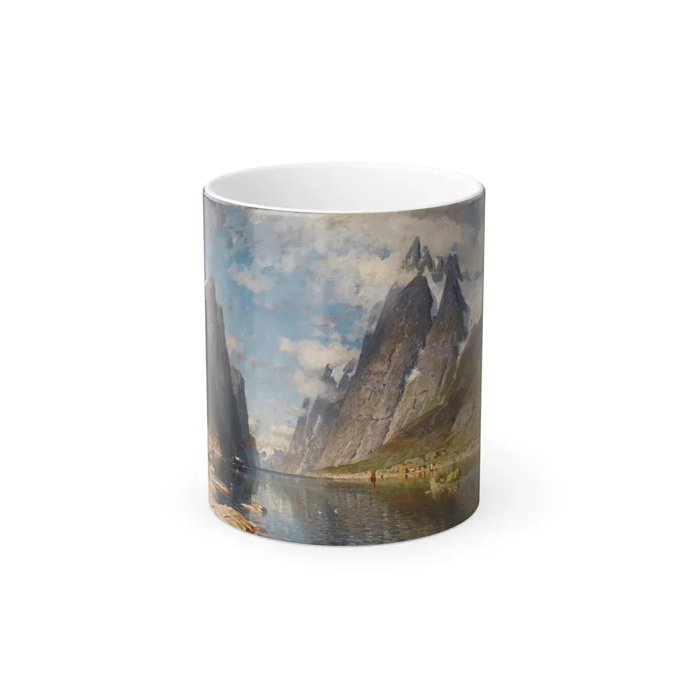 Adelsteen Normann (1848-1918) A Norwegian Fjord - oil on canvas - Color Changing Mug 11oz Default Title 11oz - Go Mug Yourself