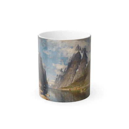 Adelsteen Normann (1848-1918) A Norwegian Fjord - oil on canvas - Color Changing Mug 11oz Default Title 11oz - Go Mug Yourself