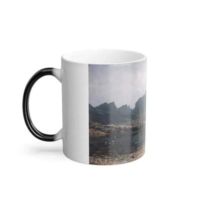 Adelsteen Normann (1848-1918) Fishing Village in northern Norway - 1880 - Color Changing Mug 11oz - Go Mug Yourself