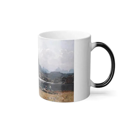 Adelsteen Normann (1848-1918) Fishing Village in northern Norway - 1880 - Color Changing Mug 11oz - Go Mug Yourself