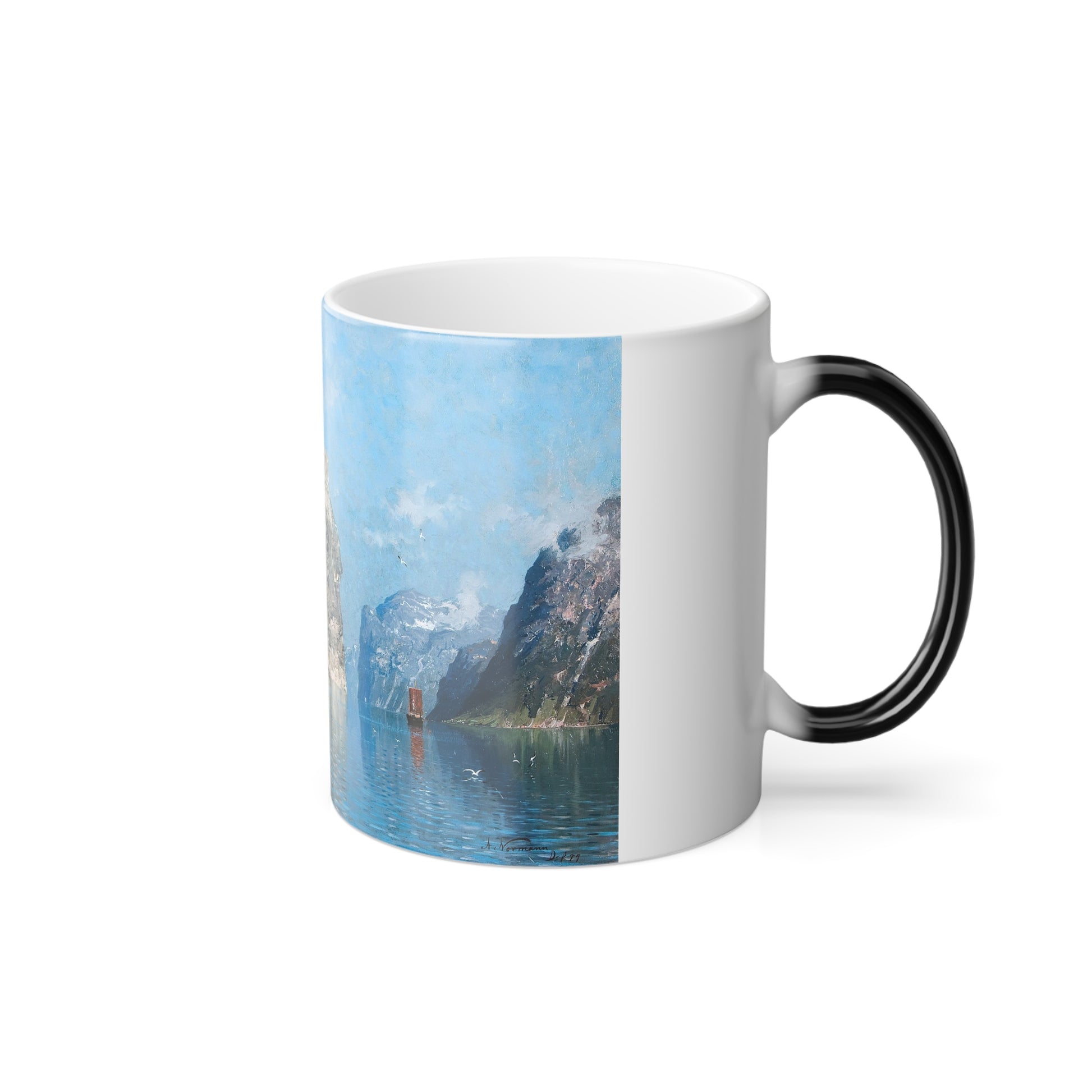 Adelsteen Normann (1848-1918) People in the Sognefjord - 1879 - Color Changing Mug 11oz-Go Mug Yourself