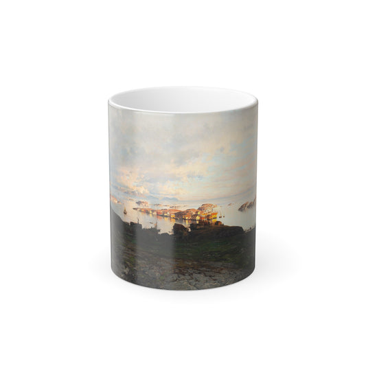 Adelsteen Normann (1848-1918) Summer night in Lofoten - 1882 - Color Changing Mug 11oz-11oz-Go Mug Yourself