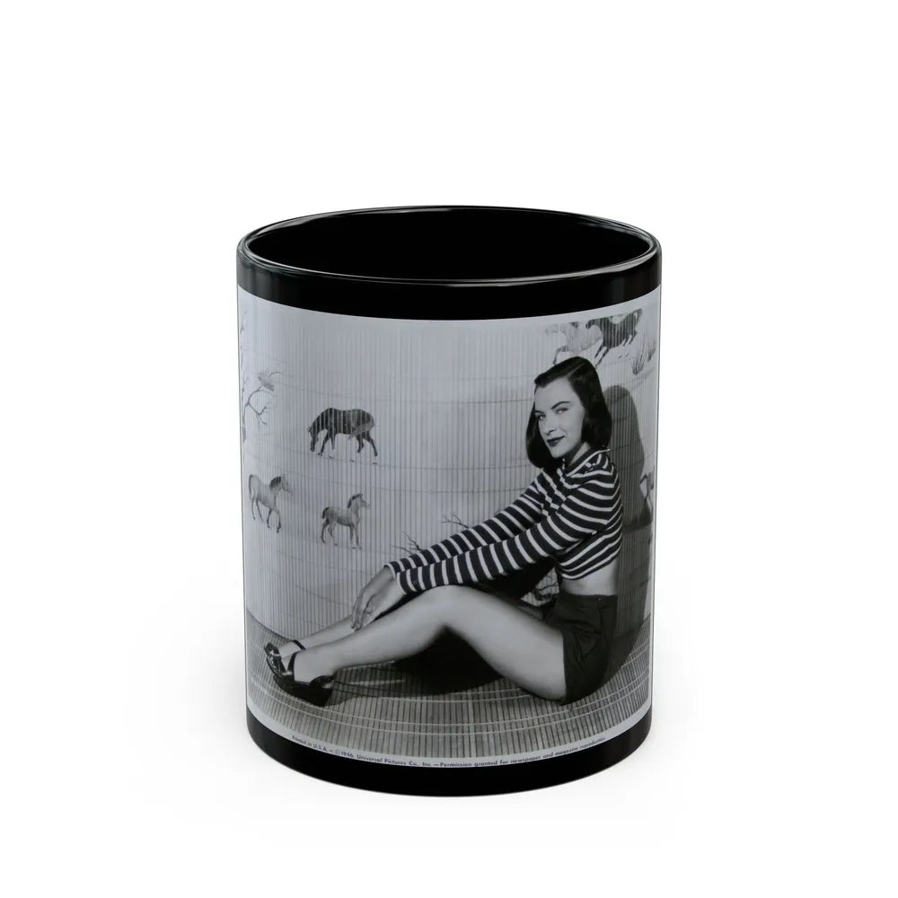 Ella Raines #174 (Vintage Female Icon) Black Coffee Mug-11oz-Go Mug Yourself