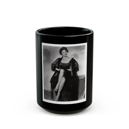 Ruth Roman #103 - 8x10 B&W Full Body Glamour Dress & Lingerie from circa (Vintage Female Icon) Black Coffee Mug-15oz-Go Mug Yourself