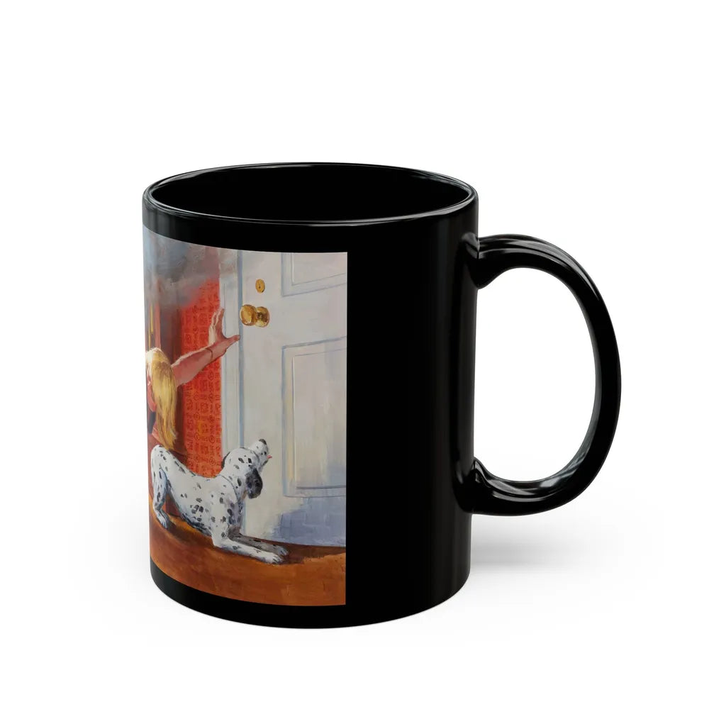 Escaping the Fire, NFPA advertisement - Black Coffee Mug-Go Mug Yourself