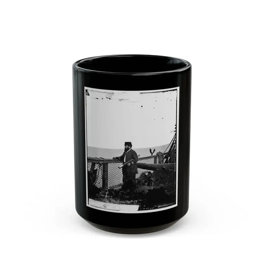 Adm. David D. Porter, Lt. Commander, On Deck Of U.S. Steamship Fulton. (U.S. Civil War) Black Coffee Mug 15oz - Go Mug Yourself