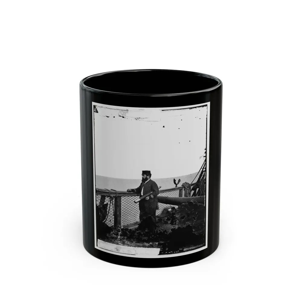Adm. David D. Porter, Lt. Commander, On Deck Of U.S. Steamship Fulton. (U.S. Civil War) Black Coffee Mug-11oz-Go Mug Yourself