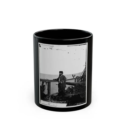Adm. David D. Porter, Lt. Commander, On Deck Of U.S. Steamship Fulton. (U.S. Civil War) Black Coffee Mug-11oz-Go Mug Yourself