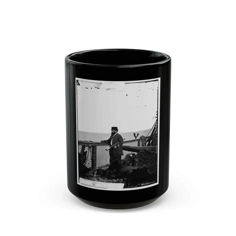 Adm. David D. Porter, Lt. Commander, On Deck Of U.S. Steamship Fulton. (U.S. Civil War) Black Coffee Mug-15oz-Go Mug Yourself
