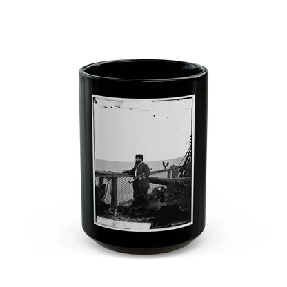 Adm. David D. Porter, Lt. Commander, On Deck Of U.S. Steamship Fulton. (U.S. Civil War) Black Coffee Mug-15oz-Go Mug Yourself