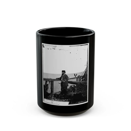 Adm. David D. Porter, Lt. Commander, On Deck Of U.S. Steamship Fulton. (U.S. Civil War) Black Coffee Mug-15oz-Go Mug Yourself