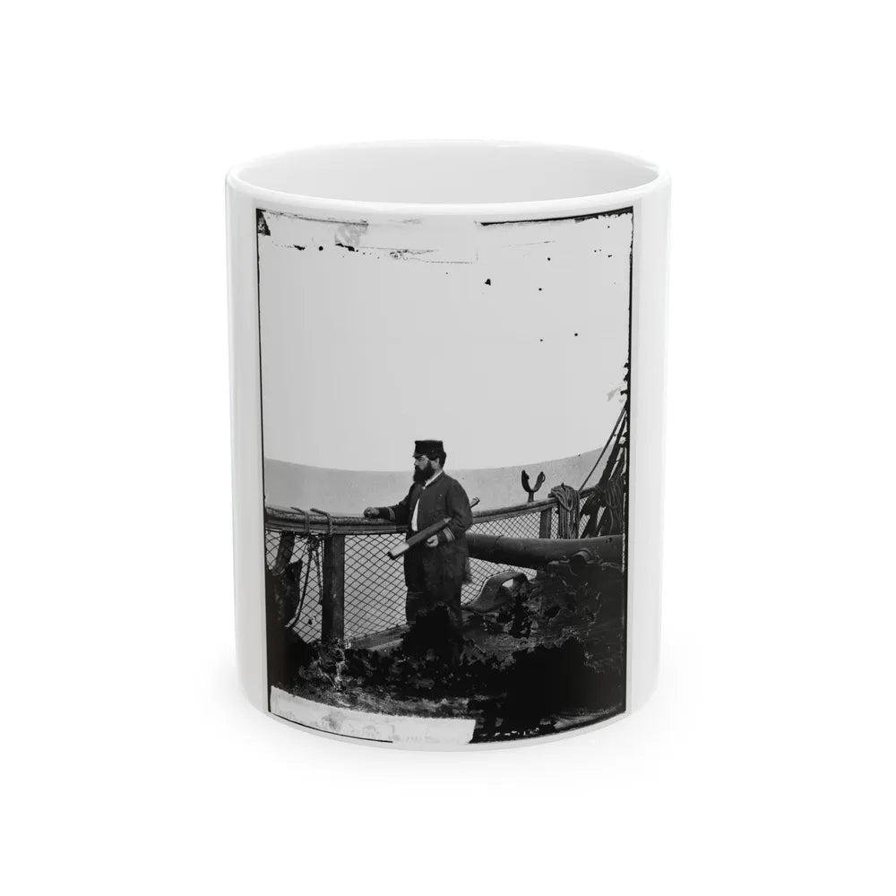 Adm. David D. Porter, Lt. Commander, On Deck Of U.S. Steamship Fulton. (U.S. Civil War) White Coffee Mug-11oz-Go Mug Yourself