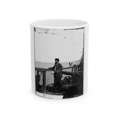 Adm. David D. Porter, Lt. Commander, On Deck Of U.S. Steamship Fulton. (U.S. Civil War) White Coffee Mug-11oz-Go Mug Yourself