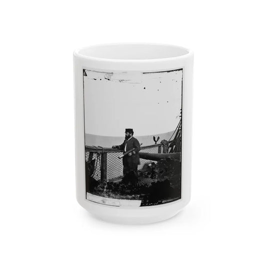 Adm. David D. Porter, Lt. Commander, On Deck Of U.S. Steamship Fulton. (U.S. Civil War) White Coffee Mug-15oz-Go Mug Yourself